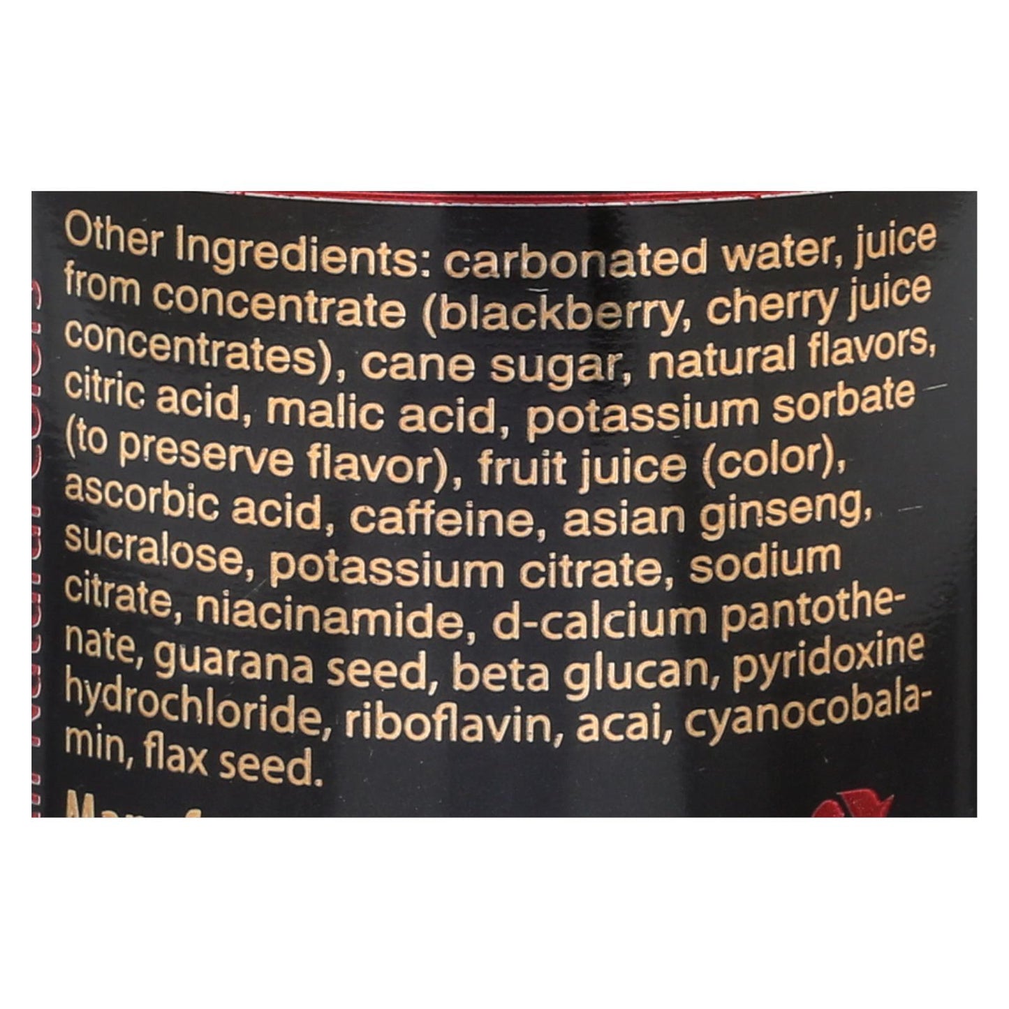 Petey's Bing Black B-vitamins Vitamin C Caffeine & Ginseng Beverage - Case Of 24 - 12 Fz