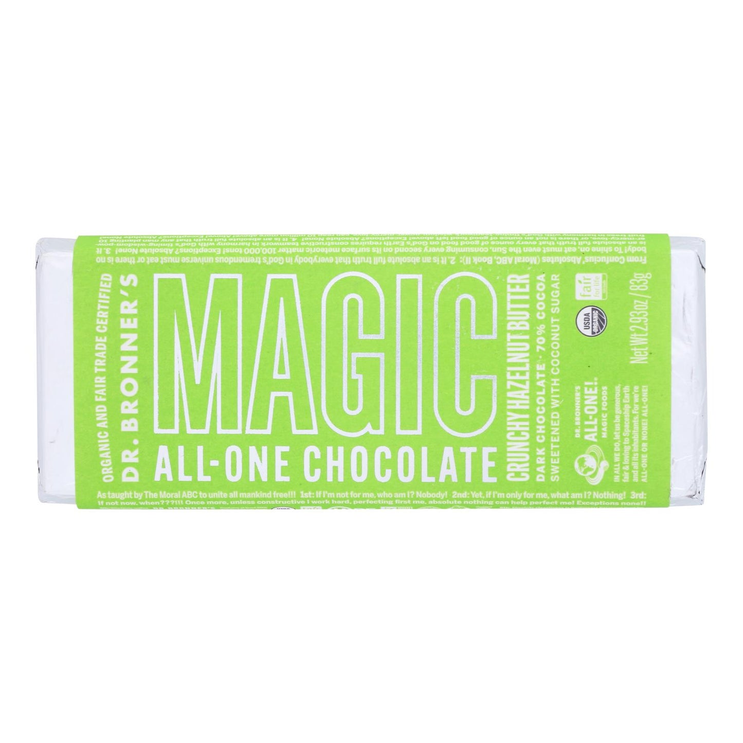 Dr. Bronner's - Bar Chocolate Hazelnut Butter - Case Of 12-2.93 Oz