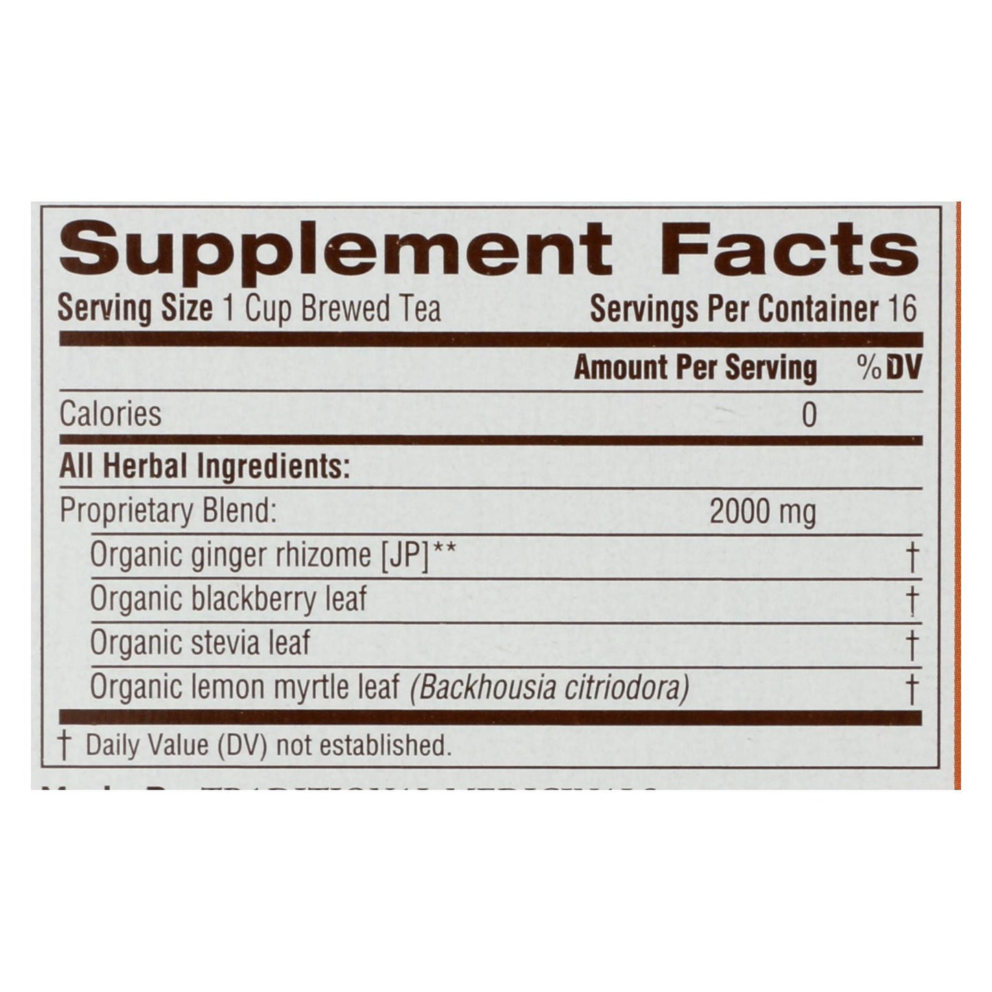 Traditional Medicinals Organic Ginger Aid Herbal Tea - Caffeine Free -16 Bags