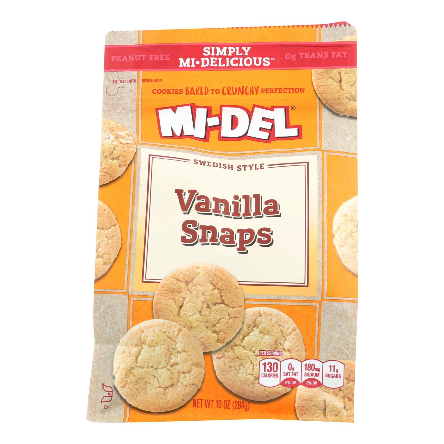 Midel Cookies Vanilla Snaps – 10 oz Bag – Case of 8 – Classic Crunchy Maryland Biscuits.