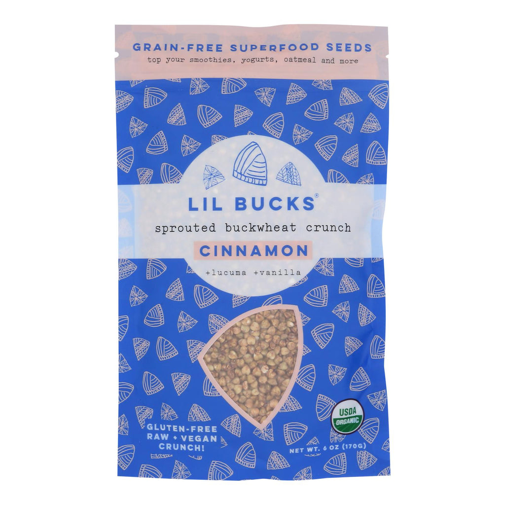 Lil Bucks Sprouted Cinnamon Buckwheat 6 oz pack – healthy superfood snack