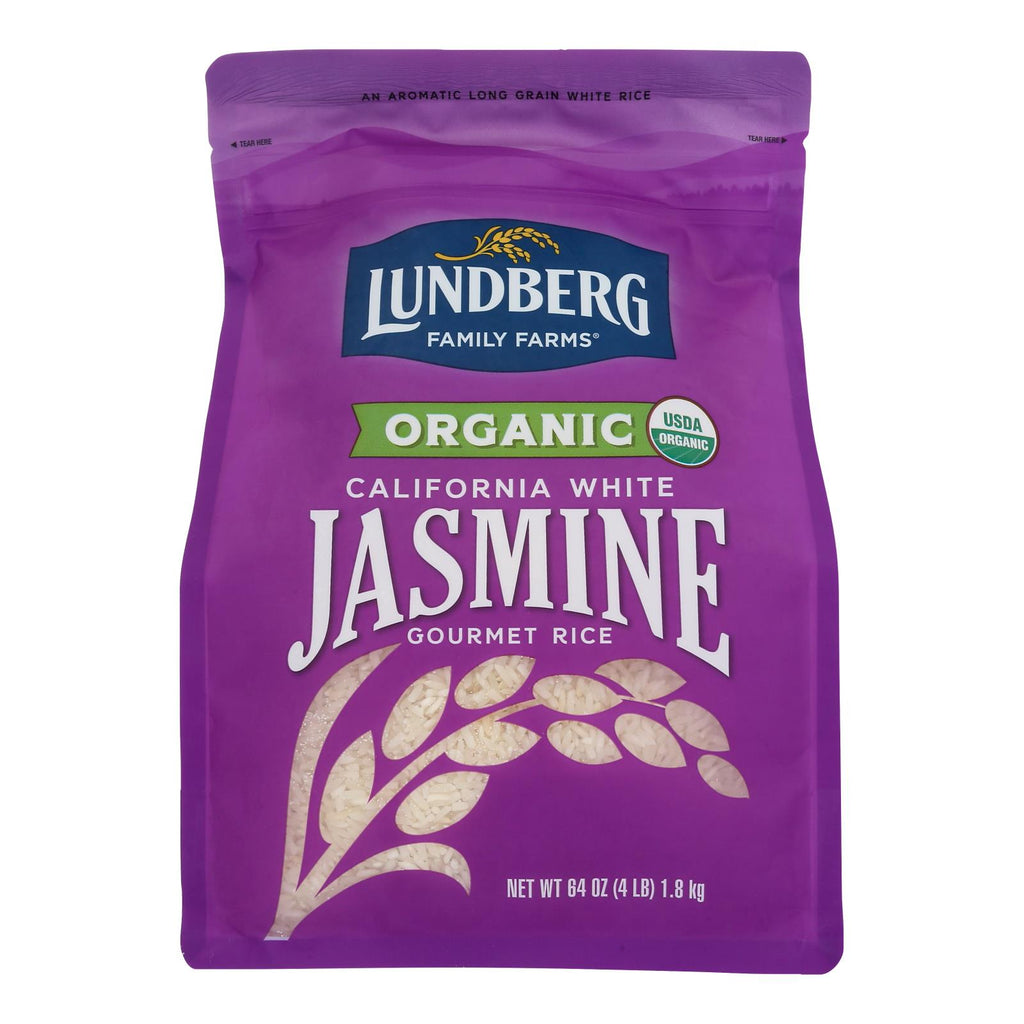 Lundberg White Jasmine Rice – 4 lb Bag, Case of 6 | Aromatic Long Grain Rice