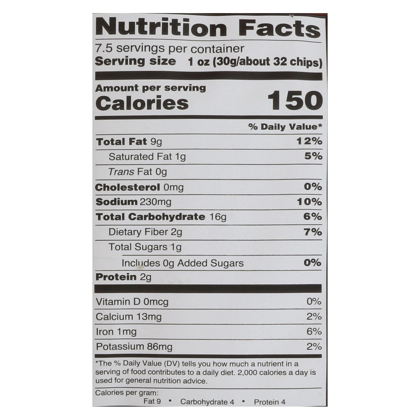 Bag of RW Garcia Organic Corn Chips – 7.5 oz bag, gluten-free, USDA organic, case of 12