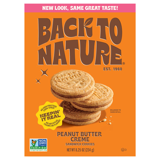 Back To Nature - Cookies Sndwch Peanut Btr - Cs Of 6-8.25 Oz