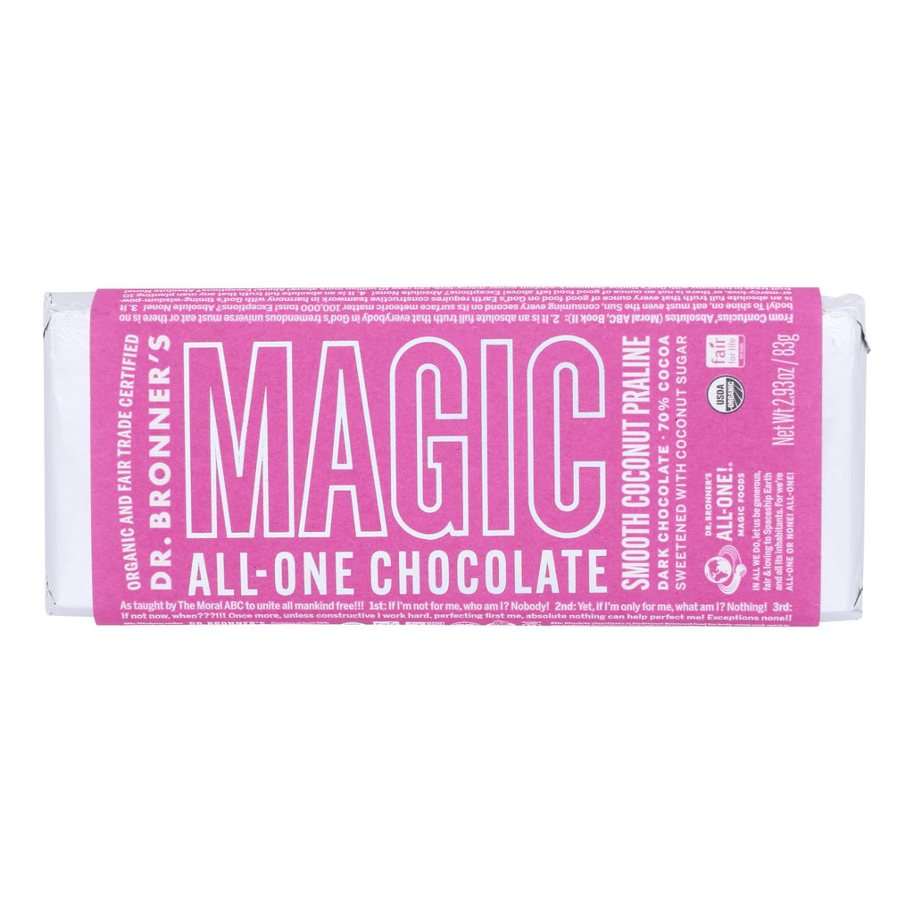 Dr. Bronner's - Bar Chocolate Smth Coconut Pr - Case Of 12-2.93 Oz