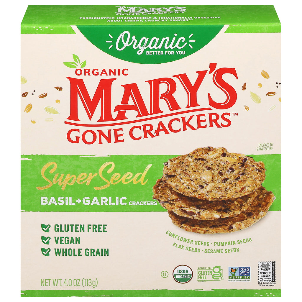 Mary's Gone Crackers - Crkr Og2 Spr Sd Grlc Bsl - Cs Of 6-4 Oz