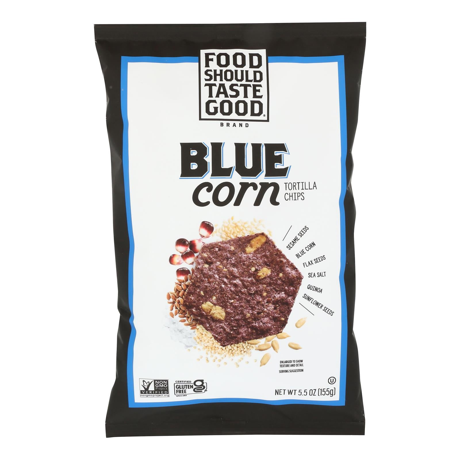 Food Should Taste Good - Tortilla Chips Blue Corn - Cs Of 12-5.5 Oz
