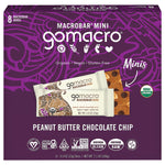 Gomacro Mini Peanut Butter Chocolate Chip Bars – Organic plant-based snack, 8-pack of GoMacro Macrobars.