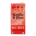 Kettle and Fire Beef Bone Broth 32 oz Carton – Pack of 8, Collagen-Rich Grass-Fed Broth