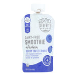 Serenity Kids Organic Berry Butternut Smoothie Pouch – 3.5 oz baby food, dairy-free, nutrient-rich.