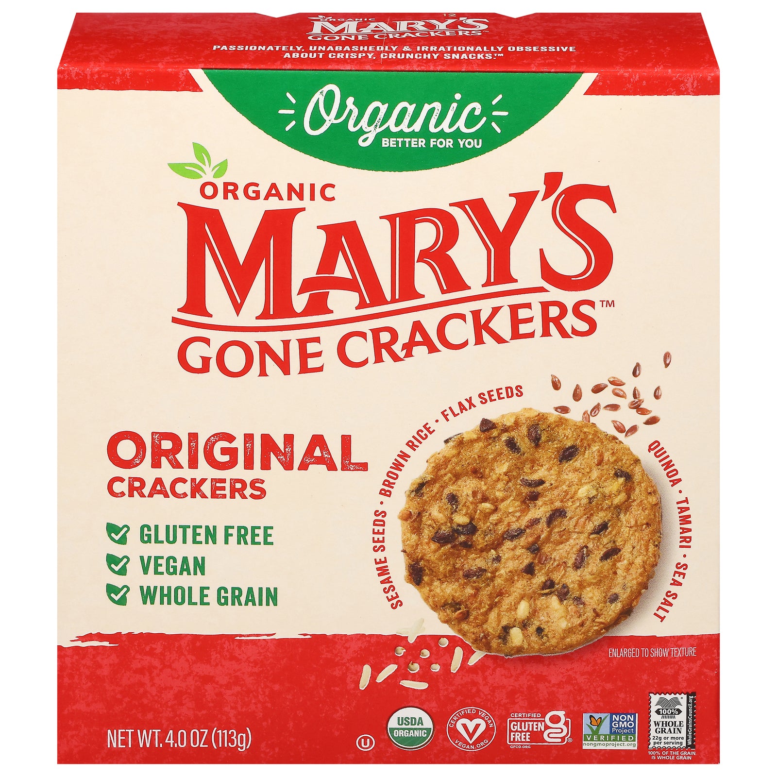 Mary's Gone Crackers - Cracker Og2 Original - Cs Of 6-4 Oz
