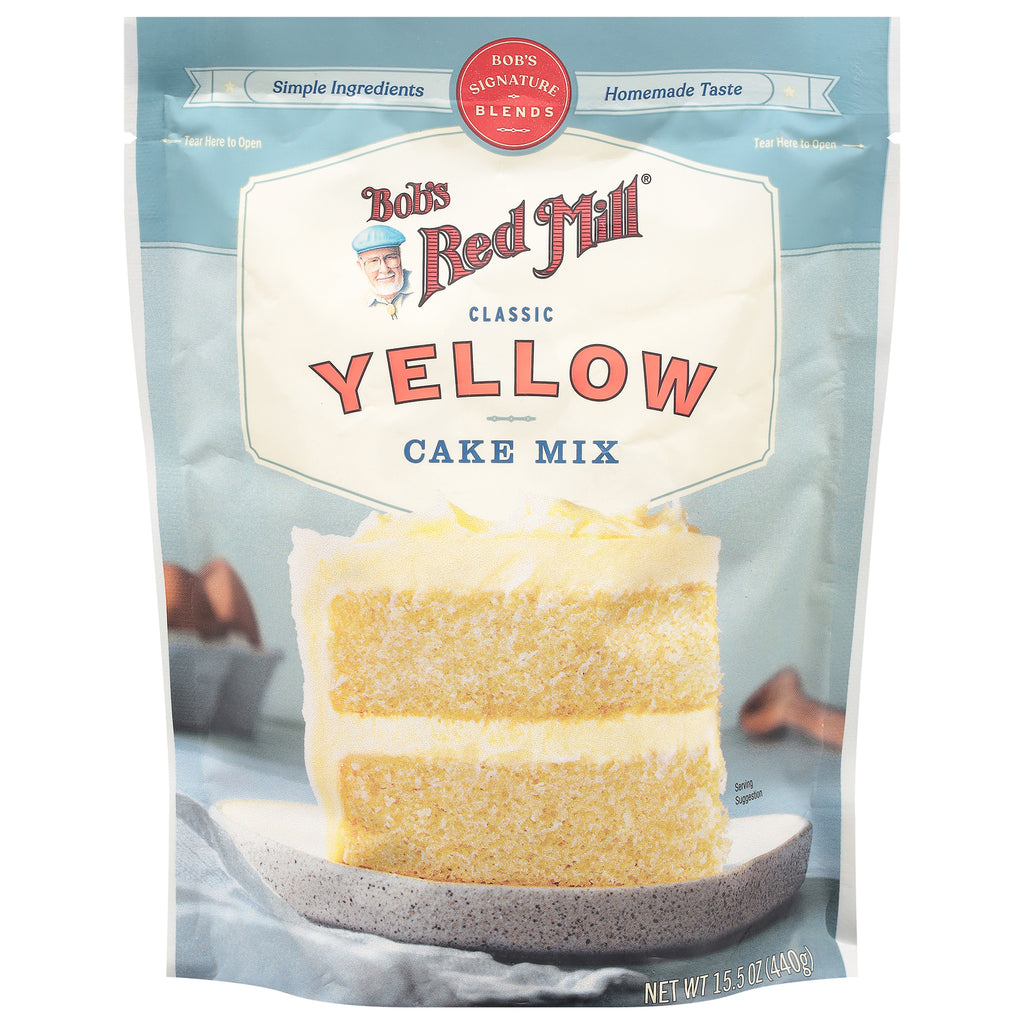 Bob's Red Mill Yellow Cake Mix – Gluten free cake mix, 15.5 oz boxes, case of 4 for easy homemade baking.
