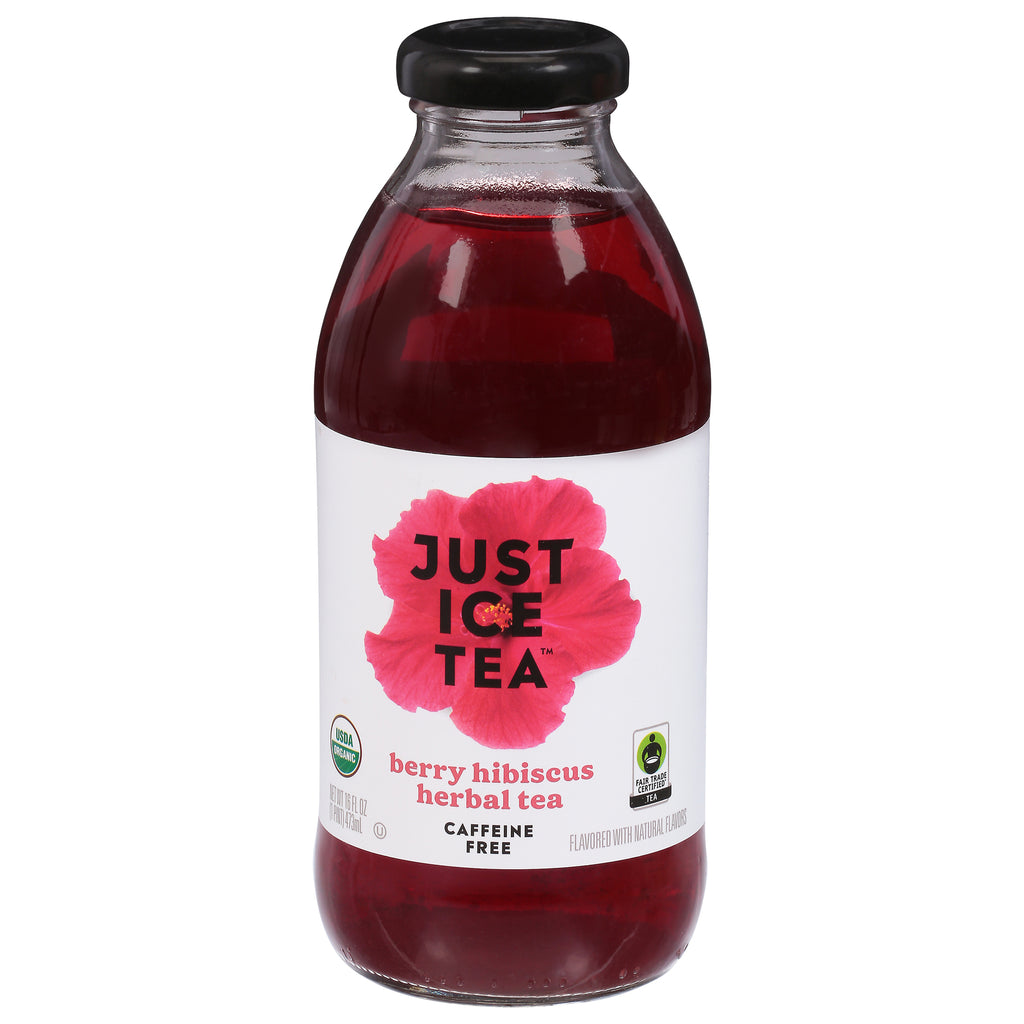 Just Ice Tea Berry Hibiscus – Organic Ready-to-Drink Iced Tea, 16 fl oz Bottle, 12-Pack