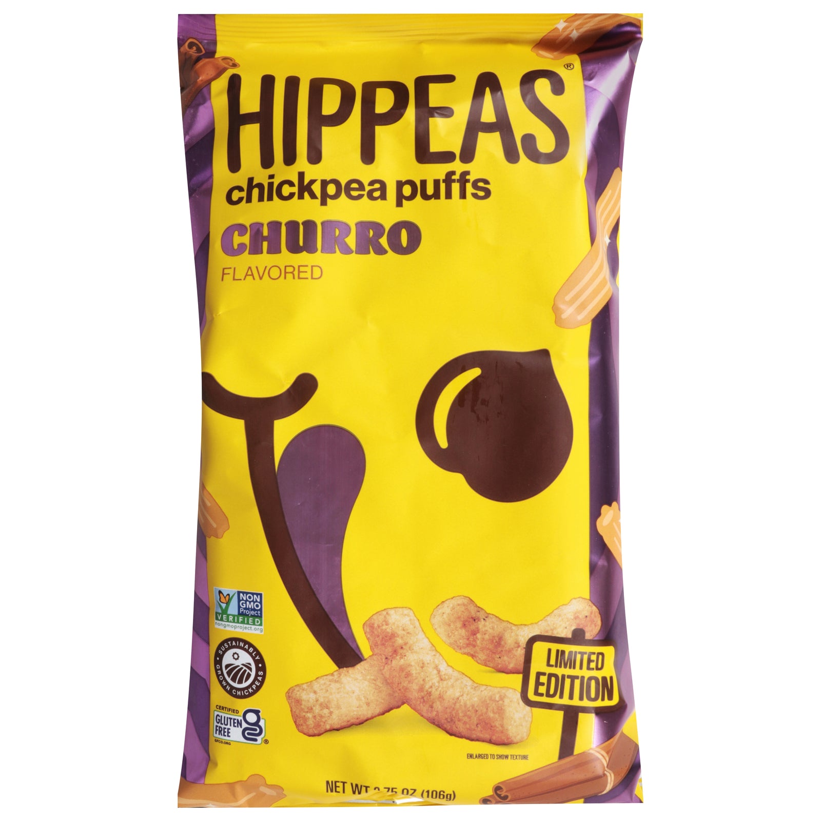 Hippeas - Chkpea Puff Churro - Cs Of 12-3.75 Oz