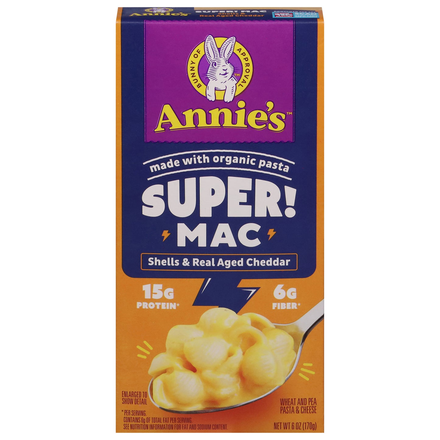 Annie's Homegrown - Mac Chs Og3 Shls Chdr Prt - Cs Of 12-6 Oz