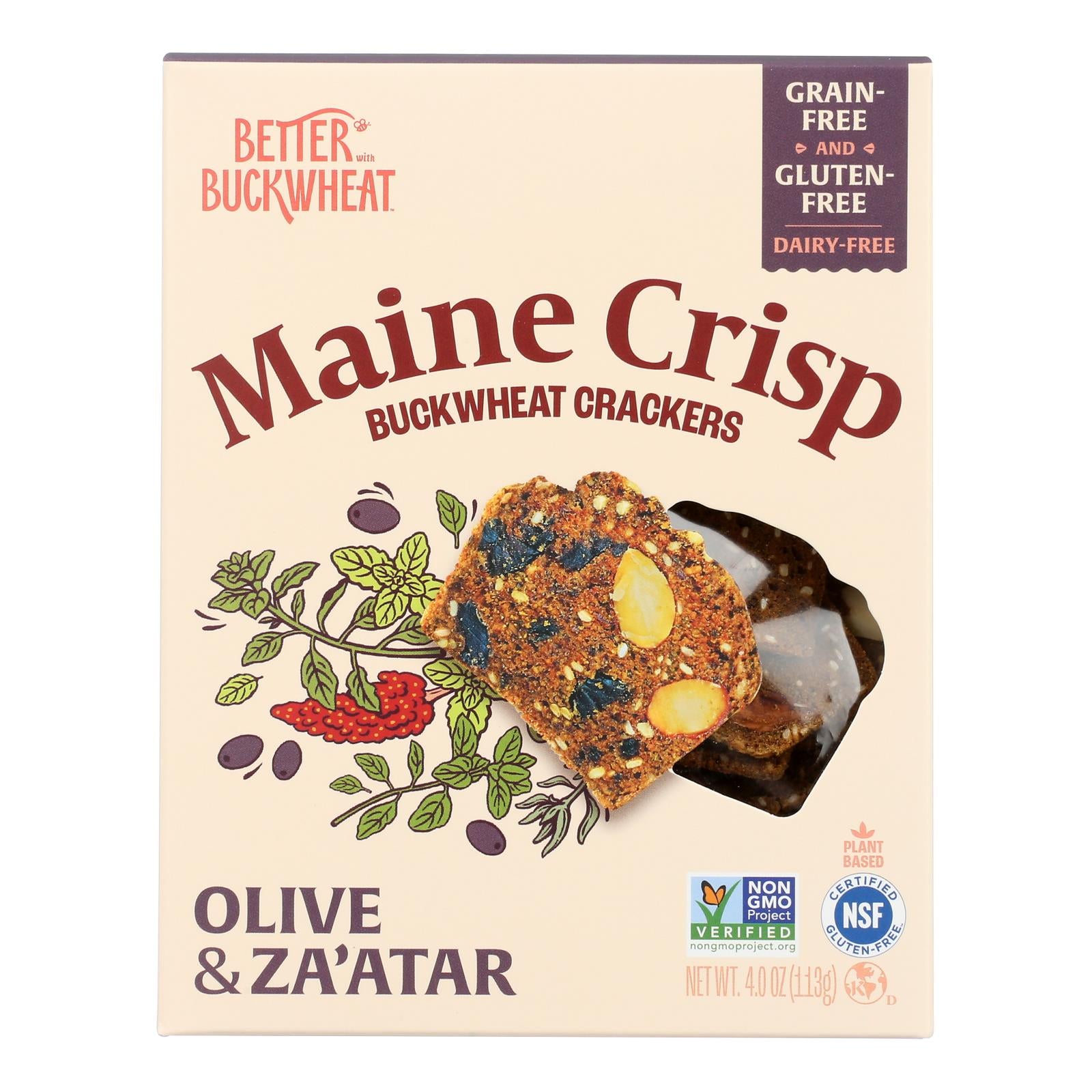Better With Buckwheat - Crackers Olive Zaatar - Cs Of 10-4 Oz