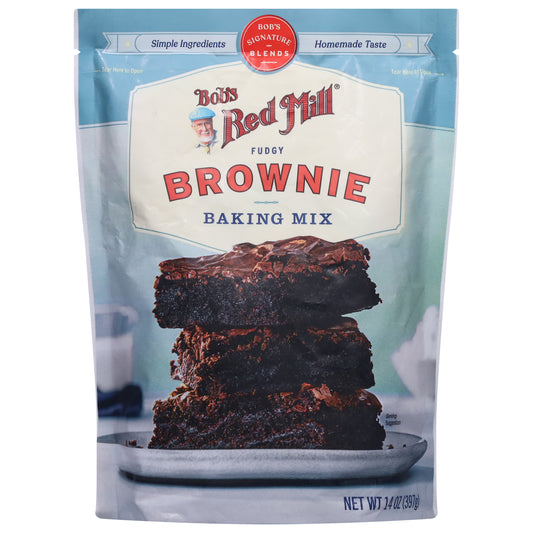 Bob's Red Mill Fudgy Brownie Mix – Gluten free baking mix, 14 oz boxes, 4-count for rich and chewy chocolate brownies.