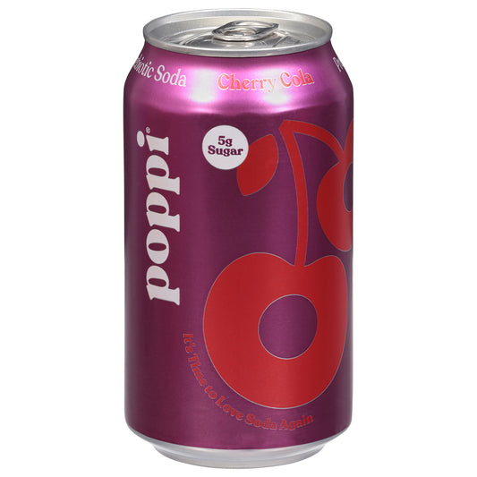 Poppi Cherry Cola Prebiotic Soda – 12oz Healthy Gut Drink in 12-Pack