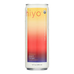 Hiyo Peach Mango Organic Seltzer – 12-pack of 12 oz non-alcoholic social tonic drinks with adaptogens and nootropics.