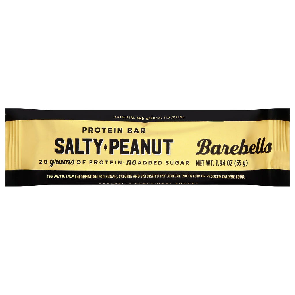 Barebells Salty Peanut Protein Bars – 1.94 oz high-protein no-sugar snack bars, case of 12.