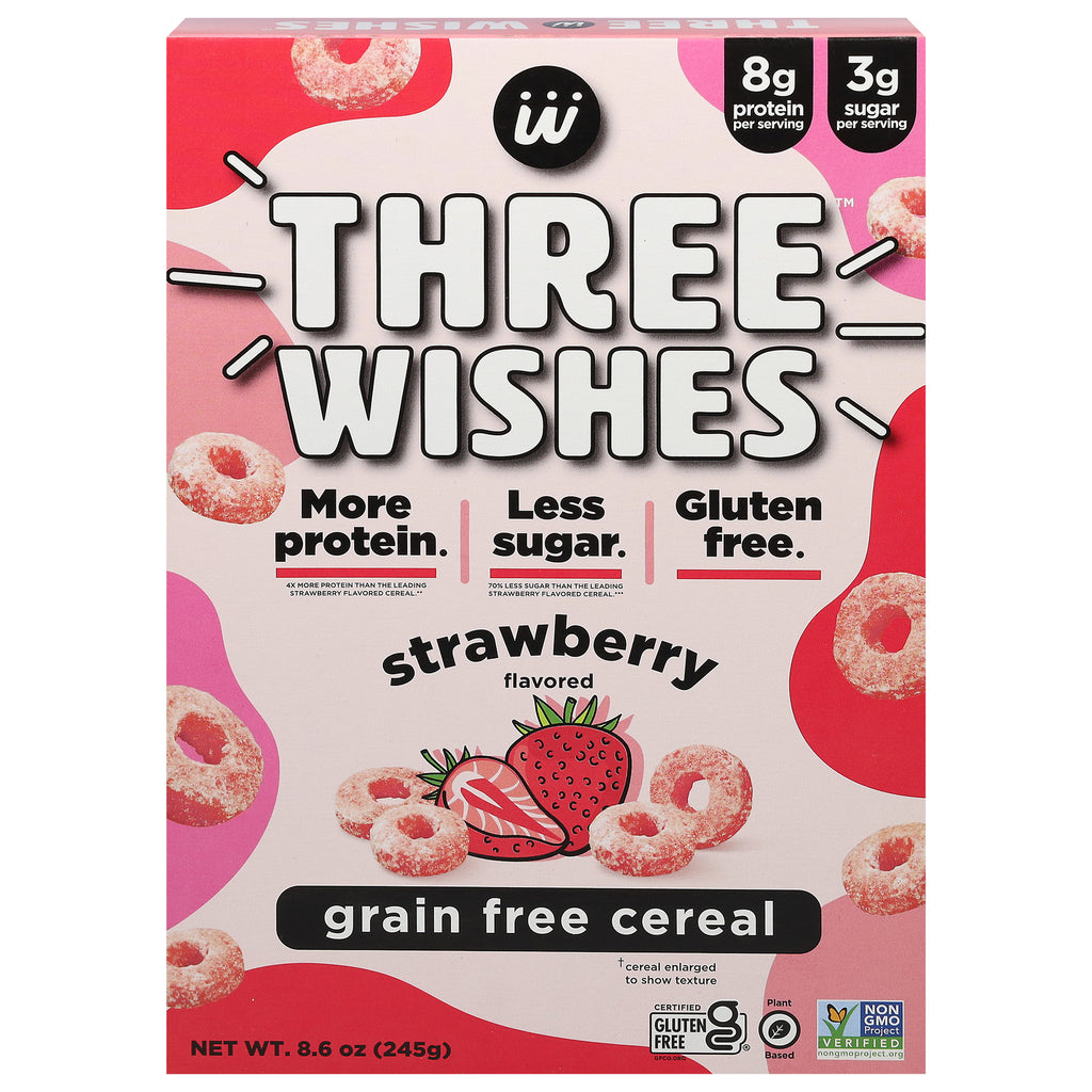 Three Wishes - Cereal Strawbrry Grn Free - Cs Of 6-8.6 Oz