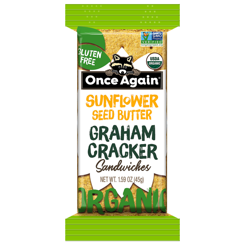 Once Again Organic Sunflower Butter Graham Cracker Sandwiches – Box of 8, 1.59 oz each.