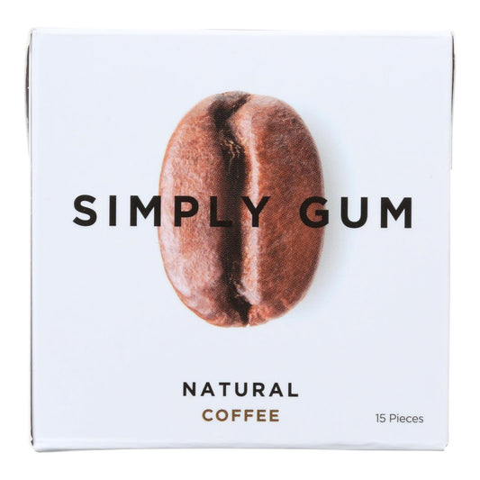 Simply Gum All Natural Coffee Gum – 15 Count Pack – Case of 12 – Sugar Free Gum Alternative to Pur Gums