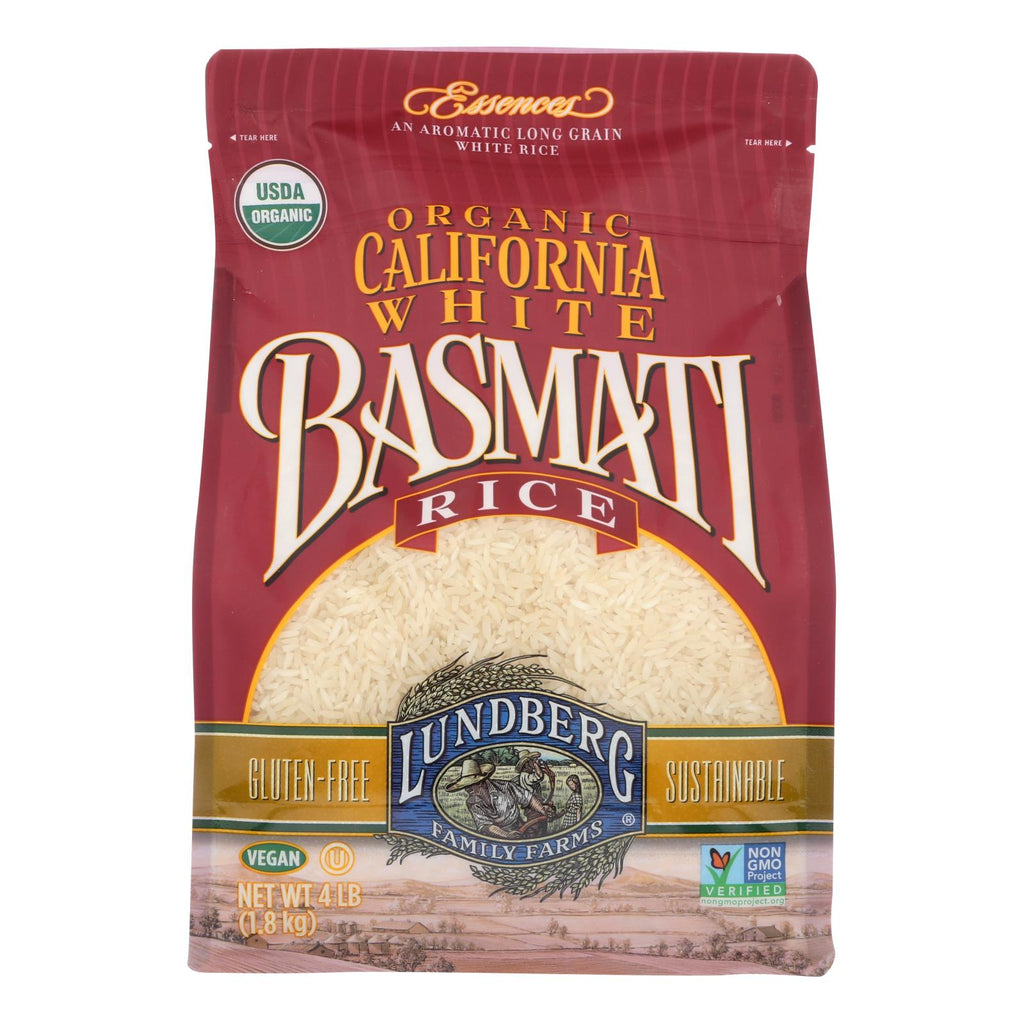 Lundberg Family Farms Organic White Basmati Rice  - Case Of 6 - 4 Lb