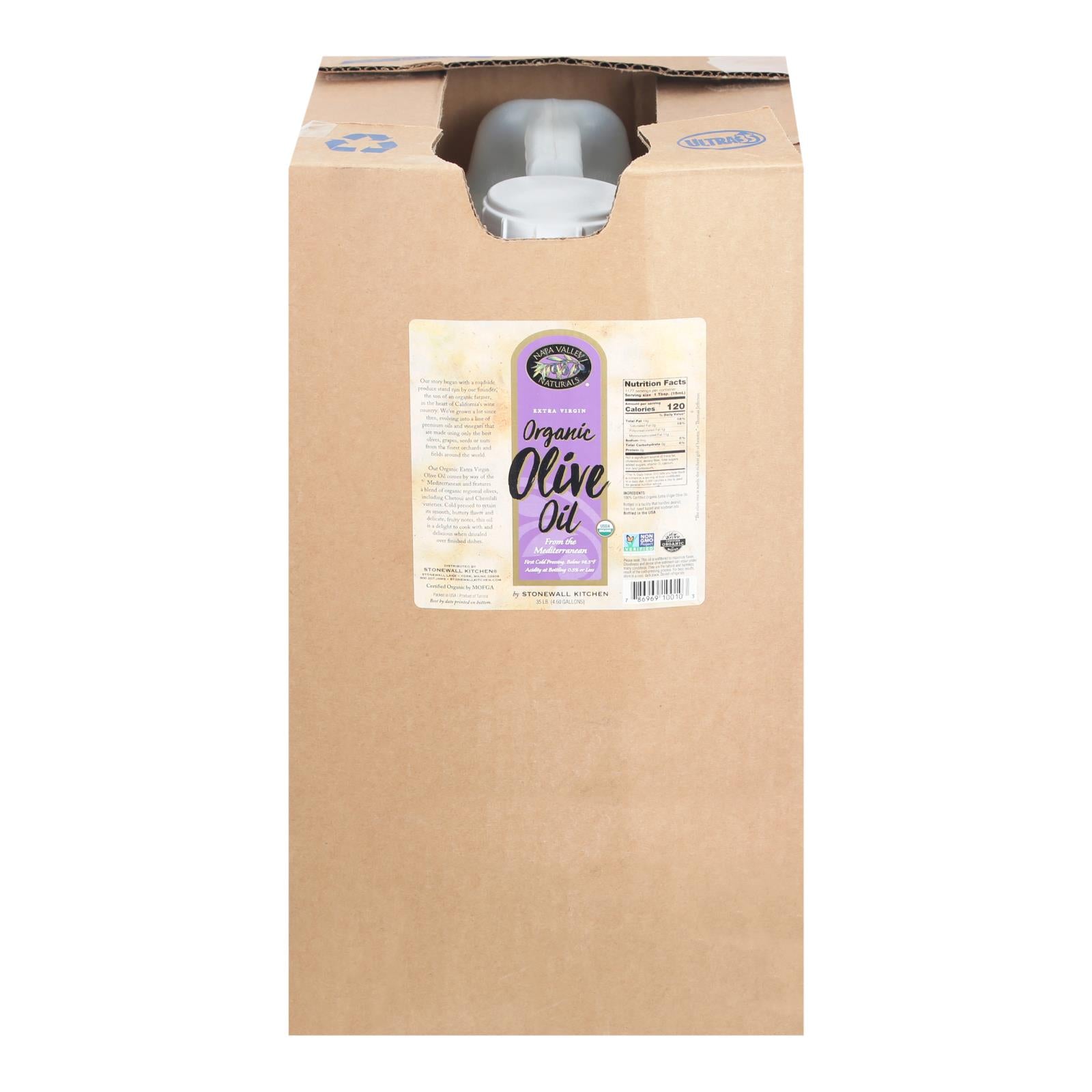 Napa Valley Naturals Organic Extra Virgin Olive Oil 35lb bulk container, premium California olive oil