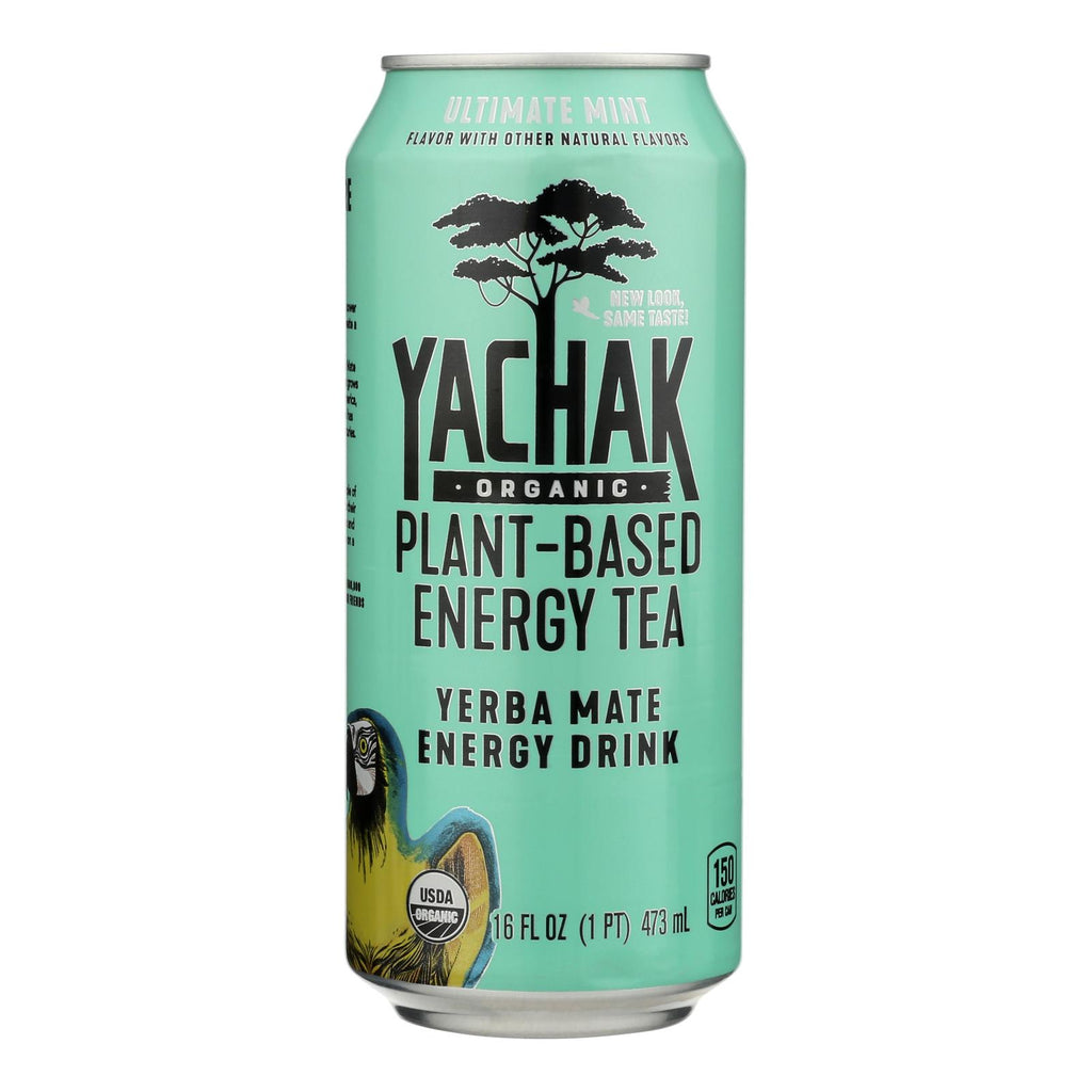 Yachak Yerba Mate Ultim Mint 16oz can – Case of 12, organic energy drink