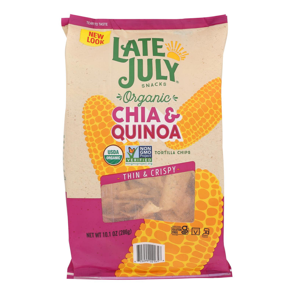 Late July Chia Quinoa Tortilla Chips 10.1 oz bag – Organic, Case of 9