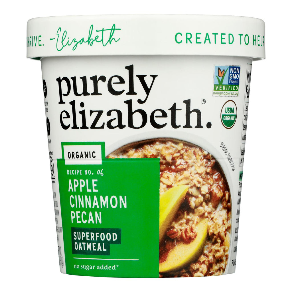 Purely Elizabeth Apple Cinnamon Pecan Oatmeal – 2 oz Cup, Case of 12