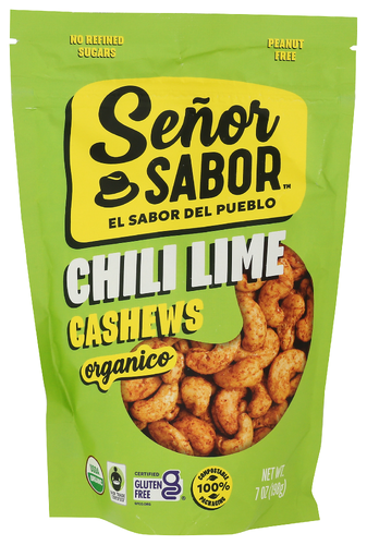 Organic Chili Lime Cashews - 7oz Spicy Roasted Nuts by Senor Sabor