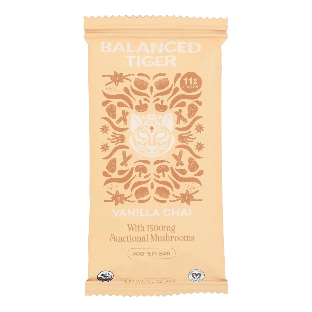 Balanced Tiger - Bar Partner Reishi Vanilla Chai - Case Of 12 - 1.55 Ounces